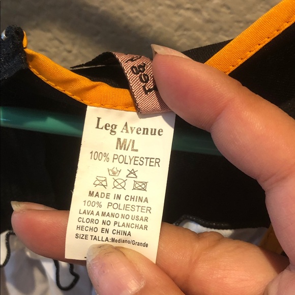 Women’s sexy candy corn  Bavarian Costume Dress - Black, White, Yellow - Picture 4 of 6